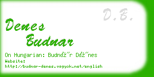 denes budnar business card